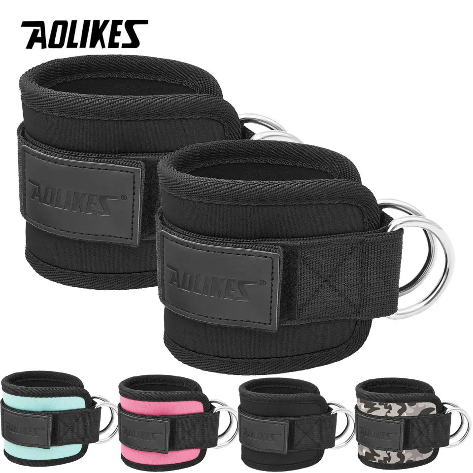 Adjustable Padded Ankle Wrist Cuffs Padded Straps D-Ring Glute Kickback for Cable Machine, Ideal for Glutes Exercises