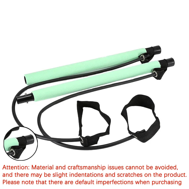 Multifunctional Pilates Bar with Resistance Bands – Full-Body Workout Tool