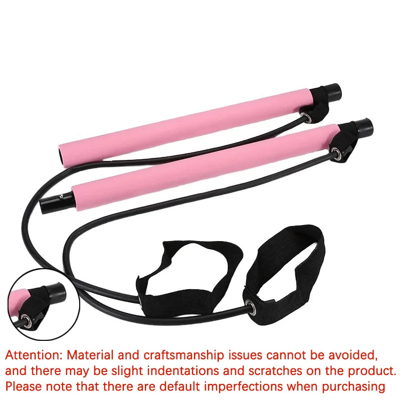 Multifunctional Pilates Bar with Resistance Bands – Full-Body Workout Tool