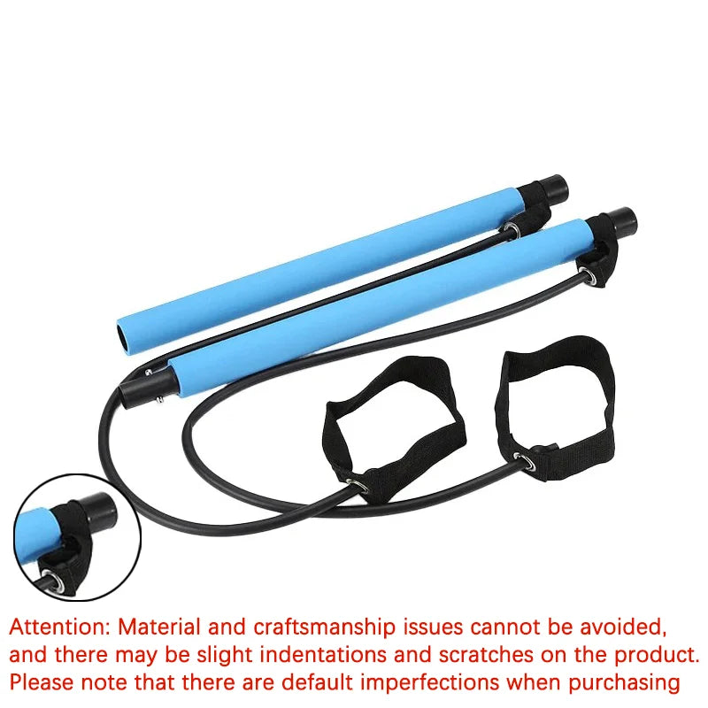 Multifunctional Pilates Bar with Resistance Bands – Full-Body Workout Tool