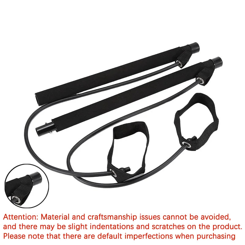 Multifunctional Pilates Bar with Resistance Bands – Full-Body Workout Tool