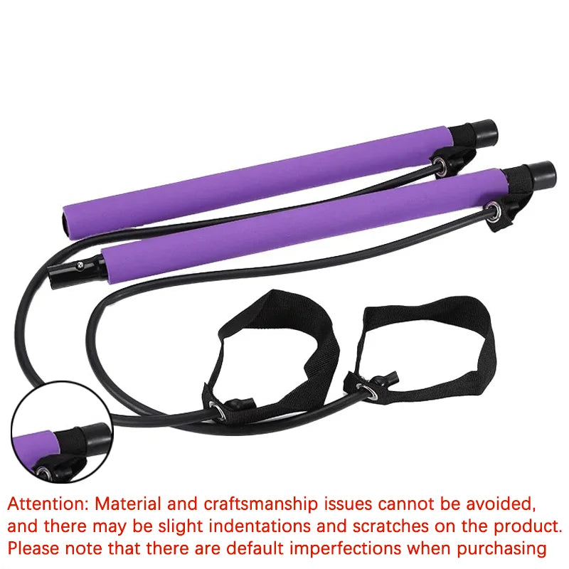 Multifunctional Pilates Bar with Resistance Bands – Full-Body Workout Tool