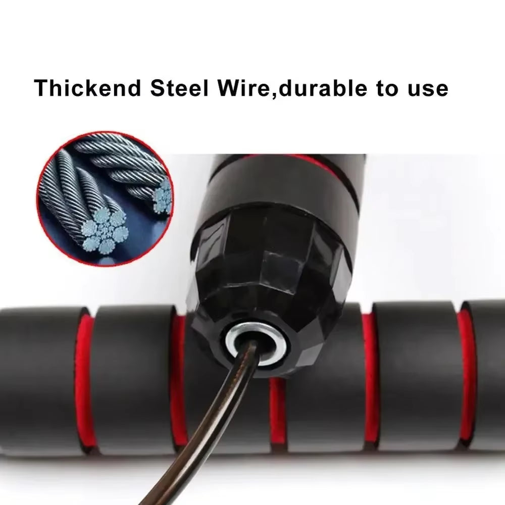 Professional Weighted Jump Rope for Training, Adjustable Length Skipping Rope with Durable Cable for Boxing Gym Home Workout