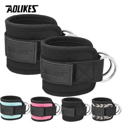Adjustable Padded Ankle Wrist Cuffs Padded Straps D-Ring Glute Kickback for Cable Machine, Ideal for Glutes Exercises
