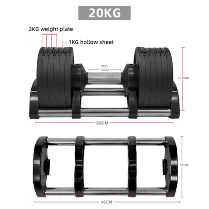 IN STOCK Fitness Equipment Gym Weights Set Adjustable Dumbbell for Body Building Custom Dumbbell Adjustable
