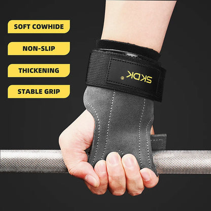 SKDK Gym Grips Palm Guards Cowhide Palm Protector Weightlifting Gymnastics Workout Gloves Grips Fitness Training Equipment