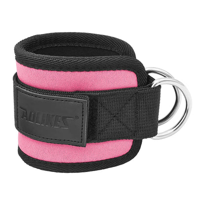 Adjustable Padded Ankle Wrist Cuffs Padded Straps D-Ring Glute Kickback for Cable Machine, Ideal for Glutes Exercises