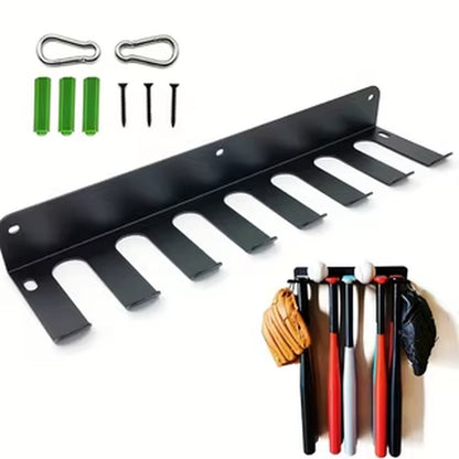 2 Pieces Black Iron Wall Mounted Gym Organizer-Multi-Purpose Storage Rack, Suitable for Resistance Band, Skipping Rope, Weightli